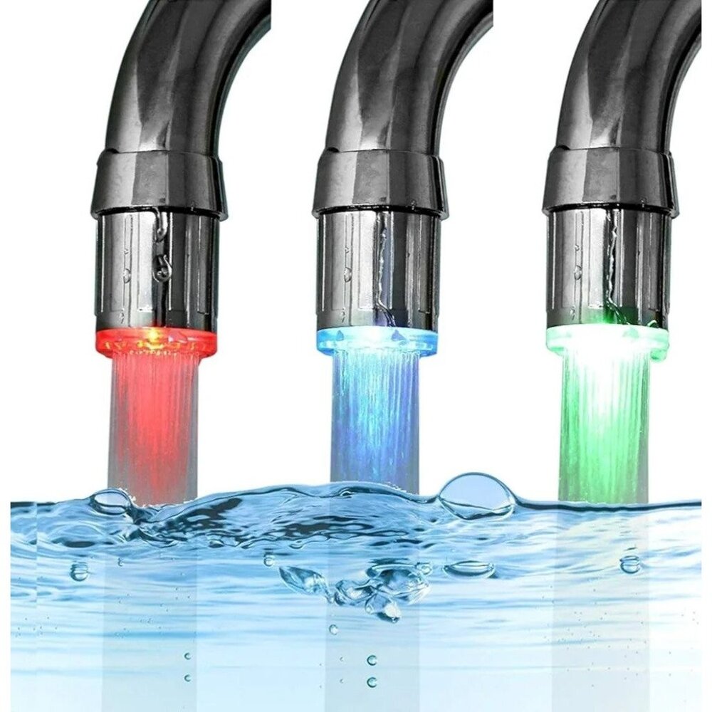 3-Color Temperature Sensitive Gradient LED Water Stream Color Changing Faucet - Picture 2 of 4